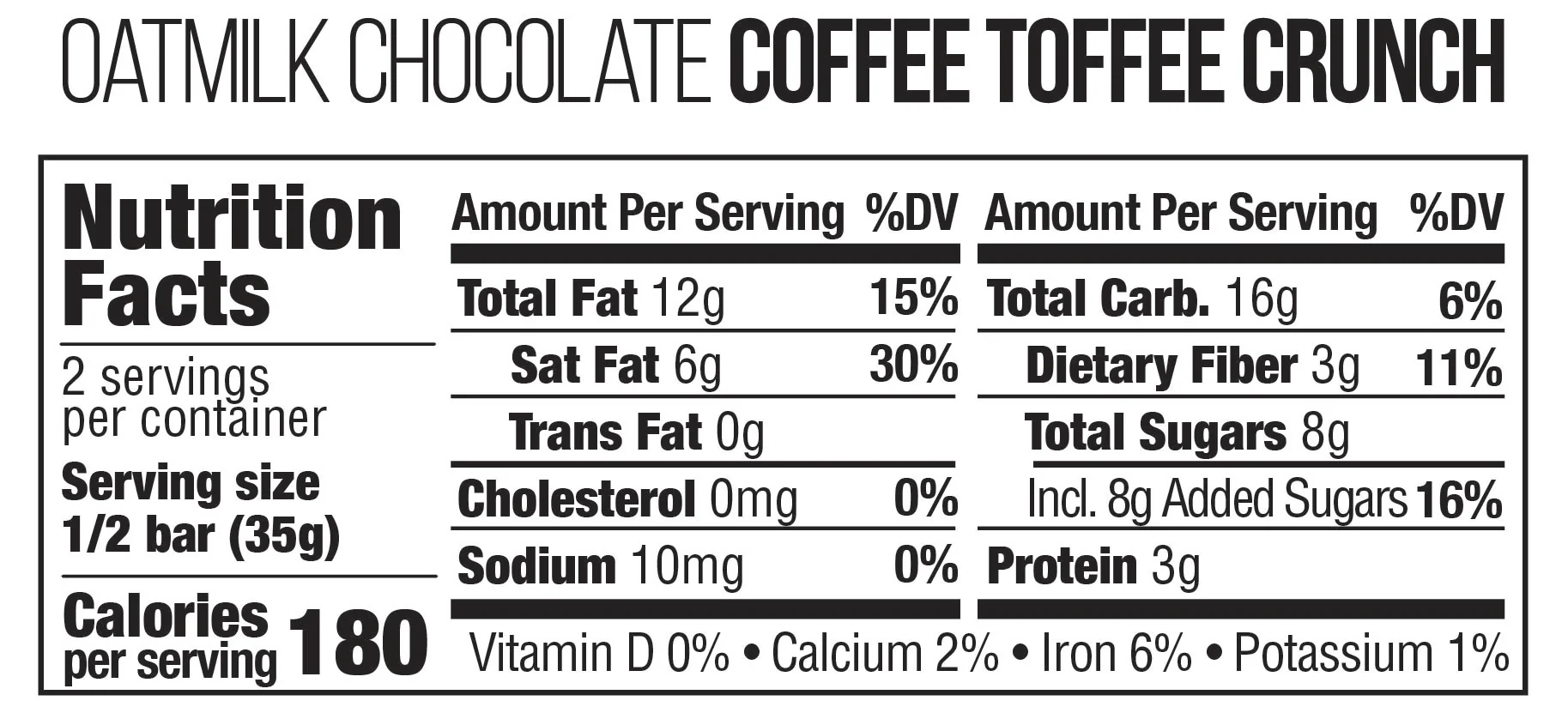 Oat Milk Chocolate Bar - Coffee Toffee Crunch - Image 4